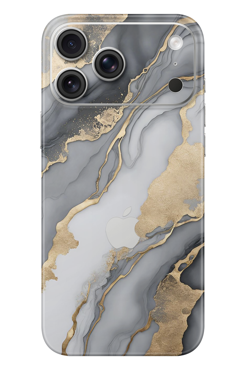 Skin iPhone - Grey Gold Marble