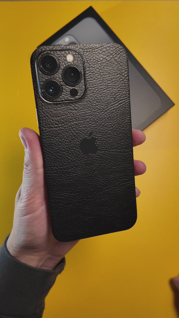 Skin iPhone - Aspect Piele Neagra (full grain)